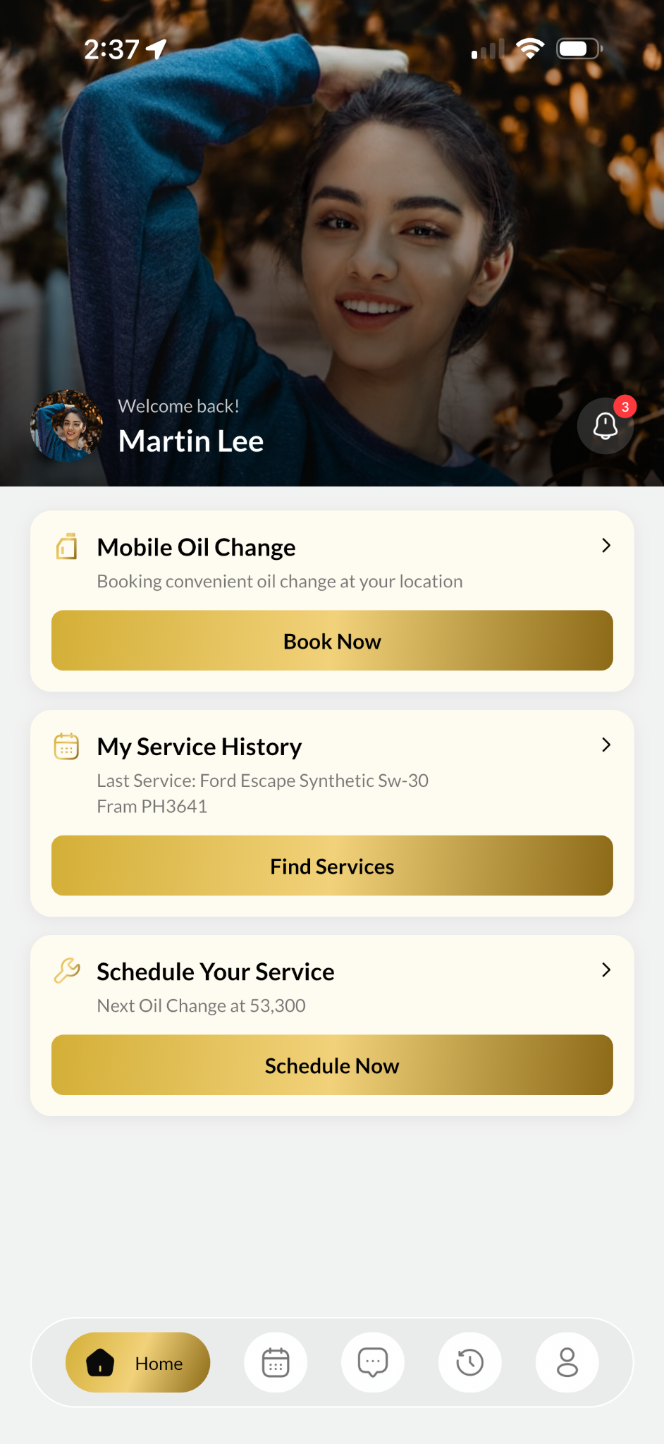 PrimeLube app home
