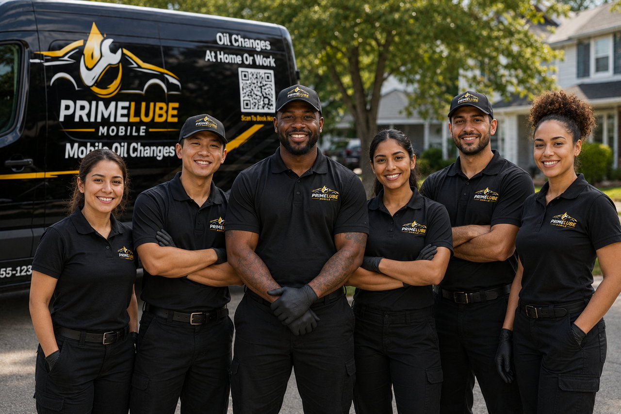 PrimeLube Mobile team in uniform
